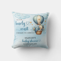 Urso azul-marrom marfim-azul, balão de ar quente