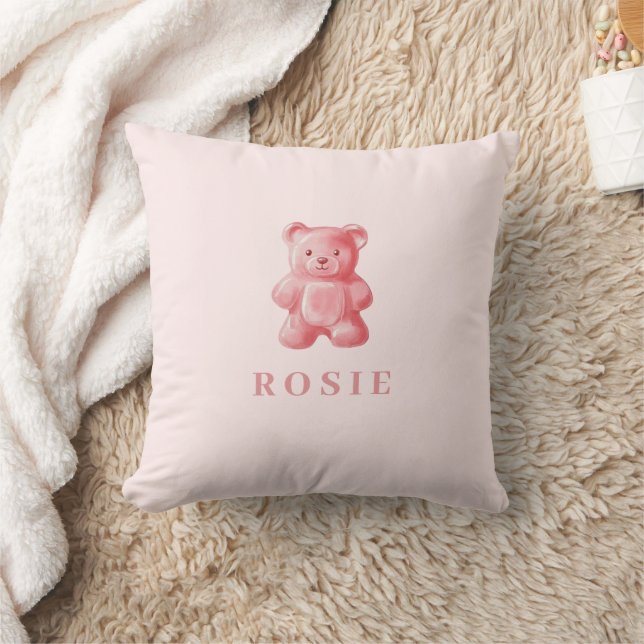 Almofada Urso Cinzento Rosa-Cor-de-Água Personalizado (Cobertor)