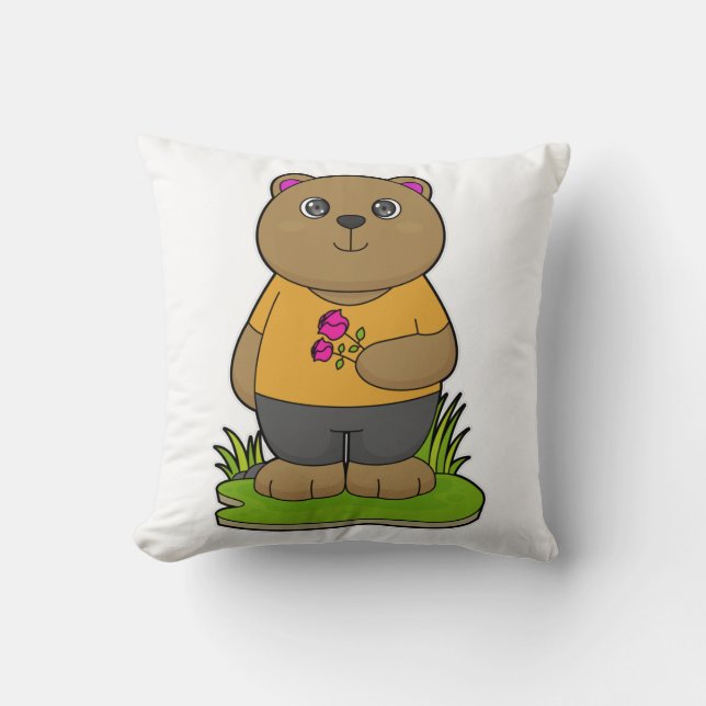 Almofada Urso com Flores (Frente)