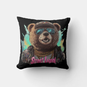 Almofada Urso da Legenda das Ruas - Design de Gráfico Legal