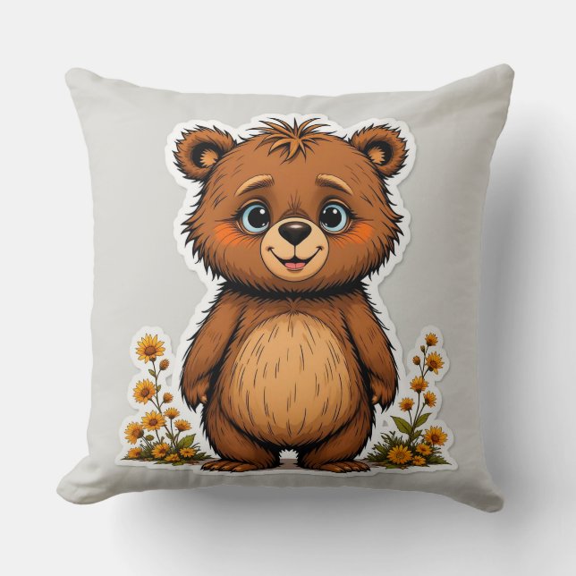 Almofada Urso de Desenho Animado Fofo (Frente)