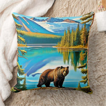 Urso de Montanha: Arte de Reflexão do Lago