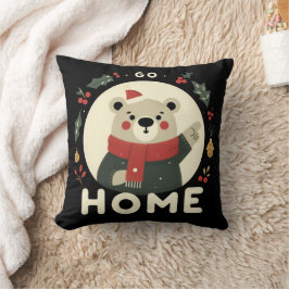 Almofada Urso de Natal Vá para Casa
