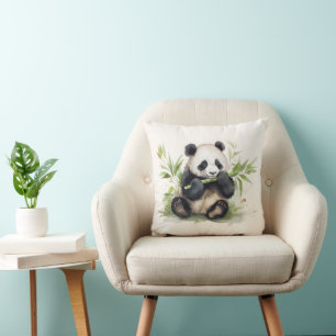 Almofada Urso De Panda Com Bambu
