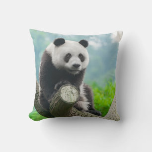 Almofada Urso de Panda Fofinho Bonito Sentado em uma Ramifi