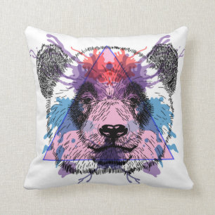 Almofada Urso de panda geométrico