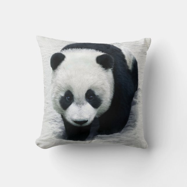 ALMOFADA URSO DE PANDA PRETO E BRANCO NO TRAVESSEIRO DA (Frente)