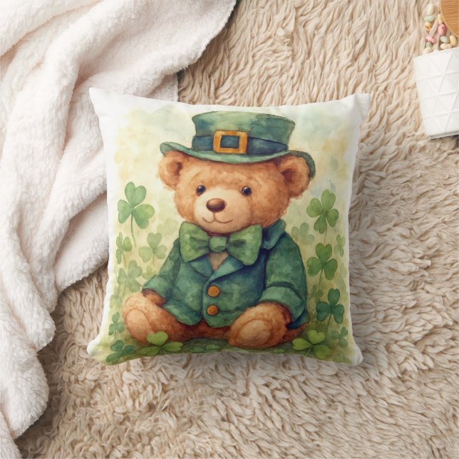 Almofada Urso de pelúcia aquarela irlandês (Cobertor)