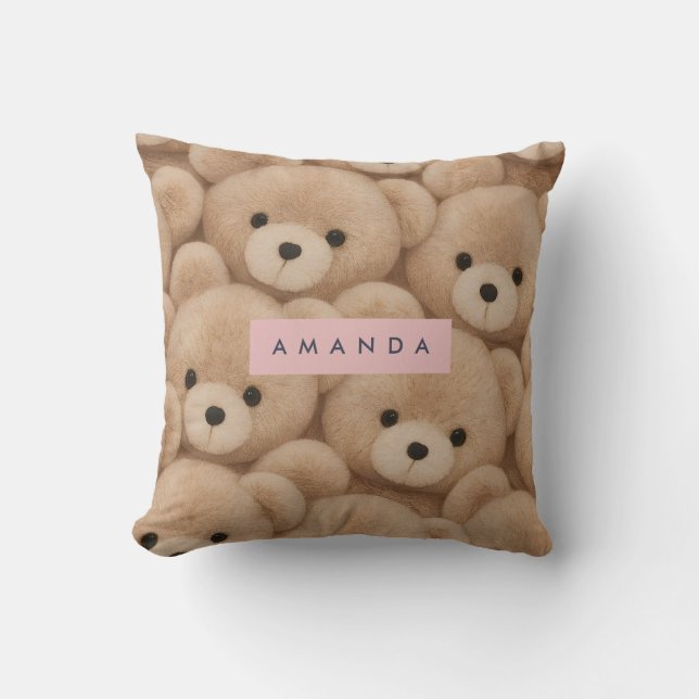 Almofada Urso de Pelúcia Kawaii Personalizado (Frente)