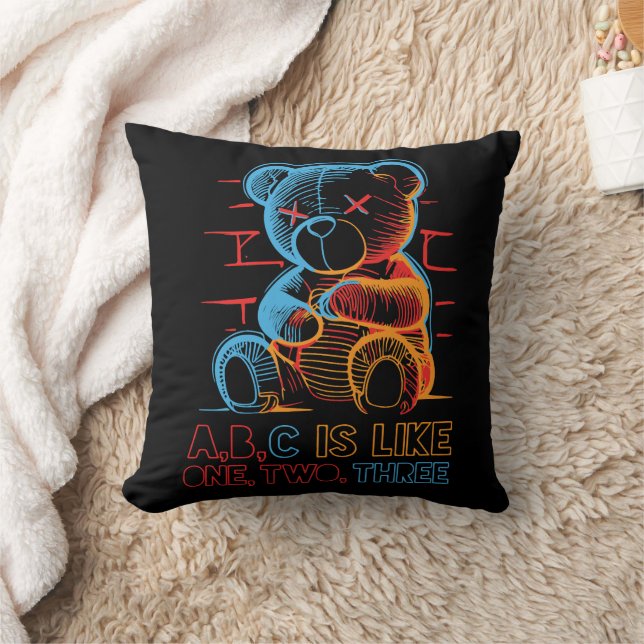 Almofada Urso de pelúcia Neon ABC (Cobertor)
