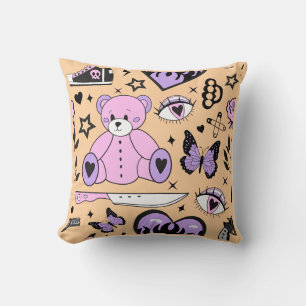 Almofada "Urso de pelúcia Pastel Goth