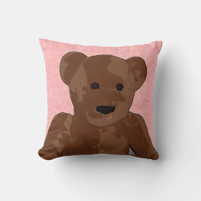 Almofada Urso de pelúcia recheado a rosa (Frente)