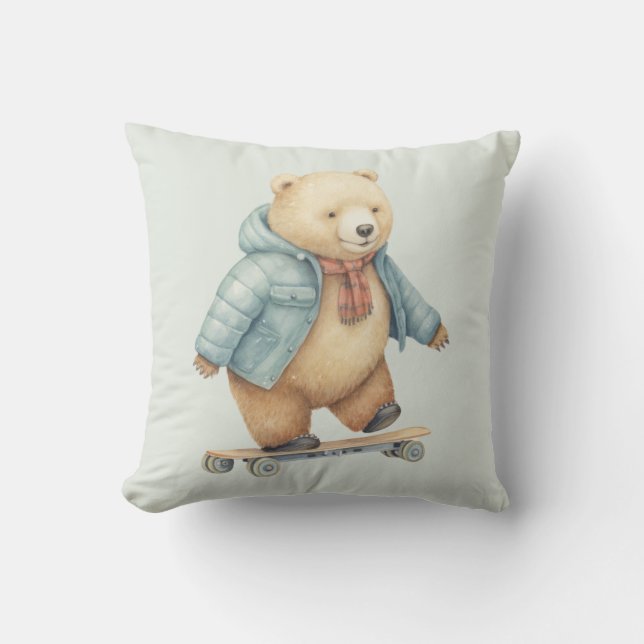 Almofada Urso de pelúcia sobre conselho skate (Frente)