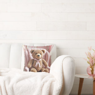 Almofada Urso De Teddy Com Arco Rosa