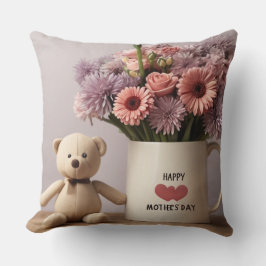 Almofada Urso de Teddy, Flores e Travesseiro decorativo de 
