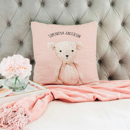 Almofada Urso de Teddy Rosa Pink Pastel de Bela Moderna com