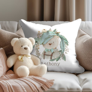 Almofada Urso de Teddy Vintage Adorável com Nome da Criança