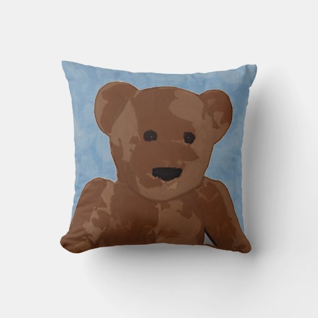 Almofada Urso de ursinho do brinquedo no azul (Frente)