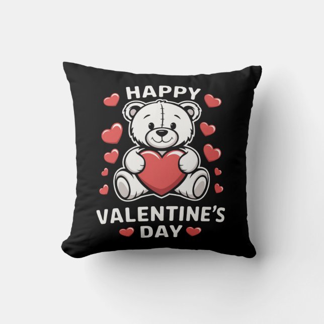 Almofada Urso do Dia dos Namorados feliz vday  (Frente)