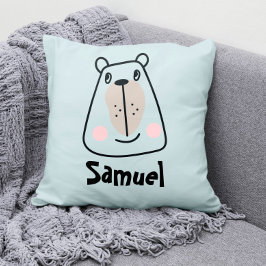 Almofada Urso engraçado bonito, personalizado