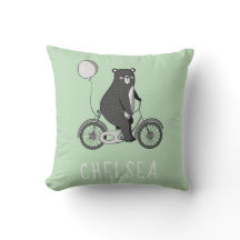 Urso Escandinavo sobre Bike Minimalista Verde