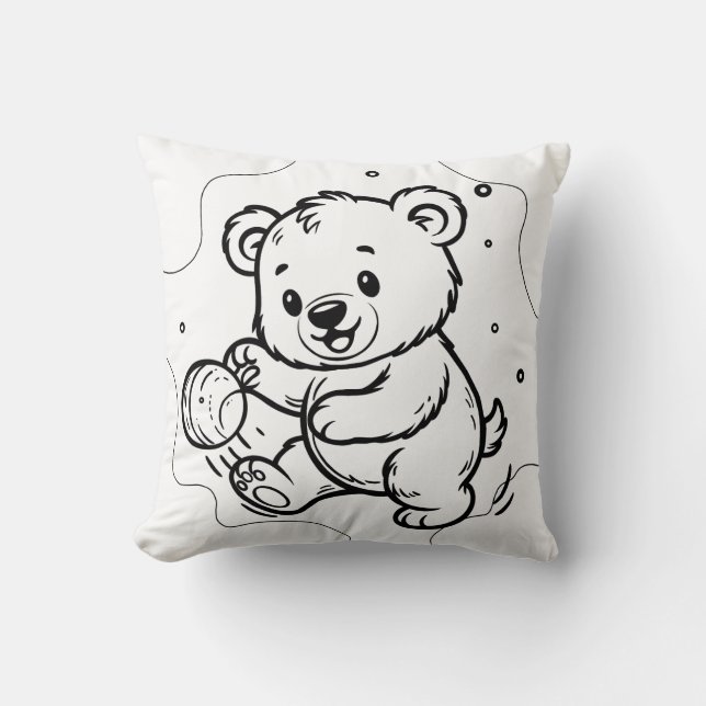 Almofada Urso está jogando futebol  (Frente)