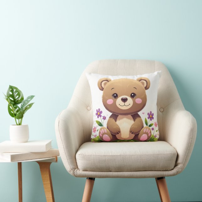 Almofada Urso Fofo – Travesseiro para Crianças que Amam: Ur (Cadeira)
