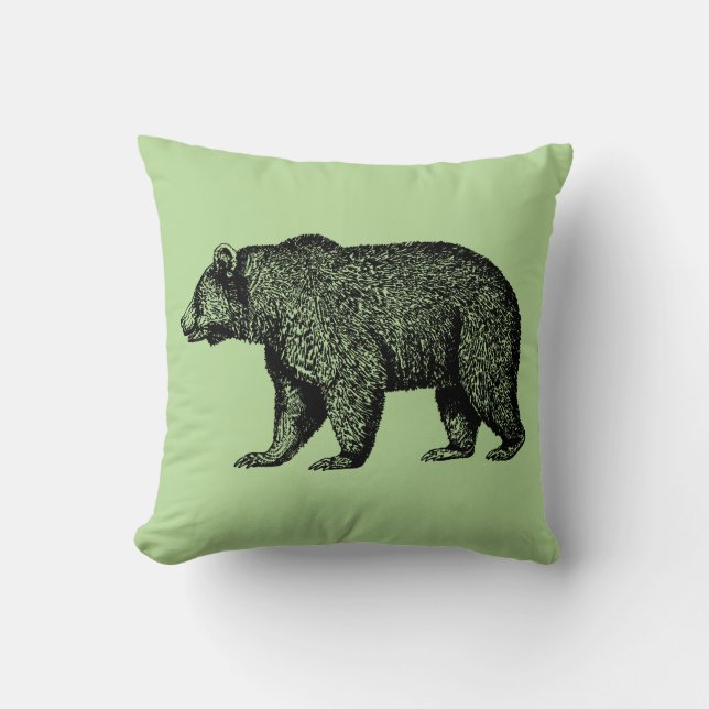 Almofada Urso Grizzly Para Um Travesseiro decorativo De Cam (Frente)
