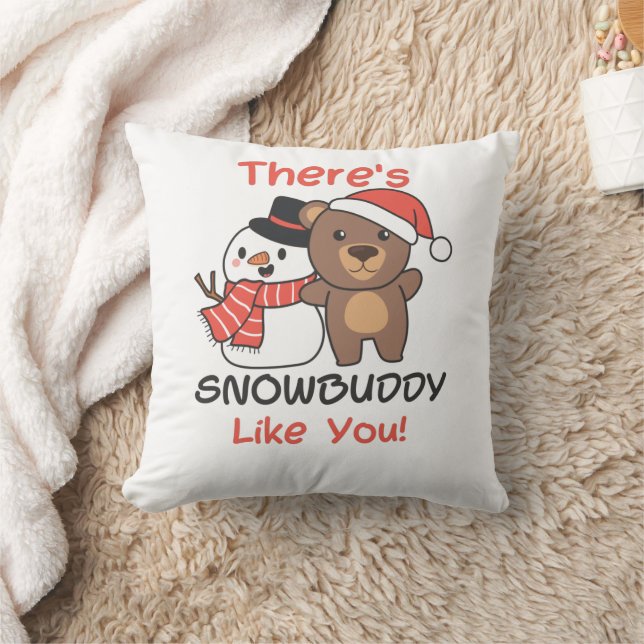 Almofada Urso Há Amiguinho de Neve Como Snowman Pun (Cobertor)