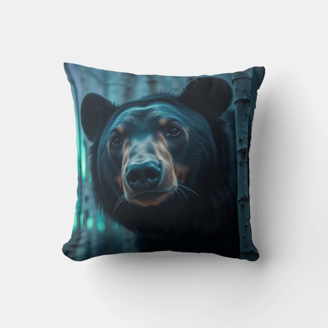 Almofada Urso Negro e Arte Aurora (Frente)