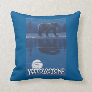 Almofada Urso no luar - parque nacional de Yellowstone