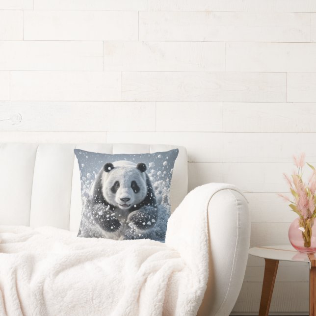 Almofada Urso Panda Correndo Na Neve (Sofá)