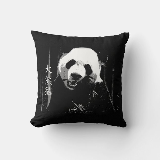 Almofada Urso Panda Gigante Fofo com Folhas de Bambu Saboro (Frente)