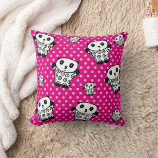 Almofada Urso Panda Kawaii Moderno Rosa Bolinhas Feminino