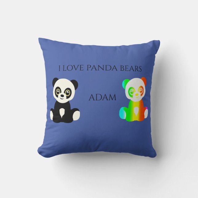 Almofada Urso Panda, travesseiro decorativo personalizado. (Frente)