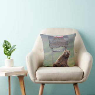 Almofada Urso Pardo Brinca Com Placa
