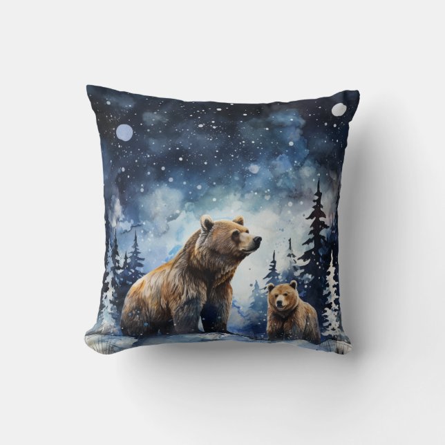 Almofada Urso Pardo e Bebê (Frente)