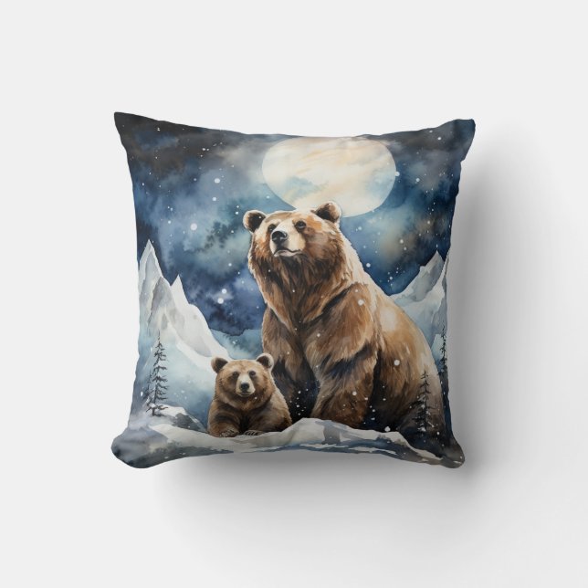 Almofada Urso Pardo e Bebê (Frente)