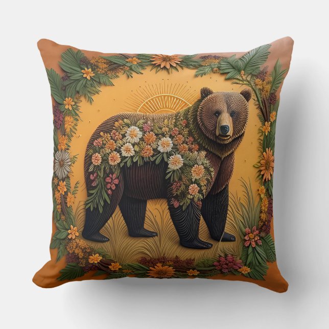 Almofada Urso Pardo Majestoso (Frente)