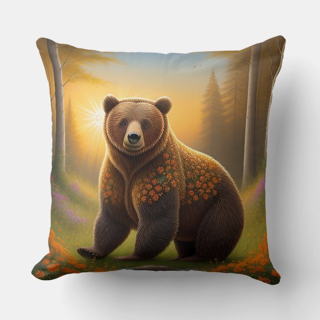 Almofada Urso Pardo Majestoso (Frente)