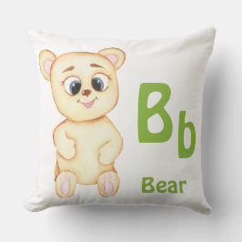 Almofada Urso personalize ABC: Letra B - Adicione Seu Nome