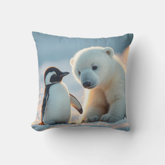 Almofada Urso Polar Bebês e Almoço de Travesseiro Pinguim