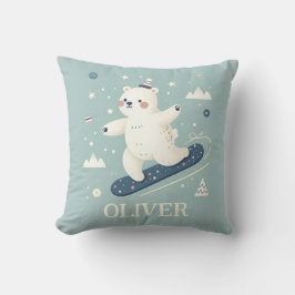 Almofada Urso Polar Fofo de Snowboarding