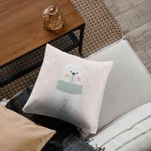 Almofada Urso polar - o deixe nevar - inverno bonito/Natal