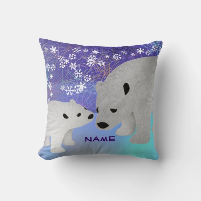 Almofada Urso polar personalizado (Frente)