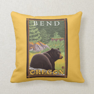 Almofada Urso preto na floresta - curvatura, Oregon
