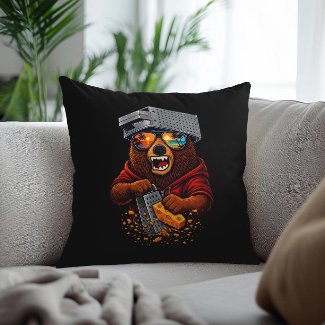 Almofada Urso Retro Com Chapéu Espeto de Queijo e Óculos de (Criador carregado)