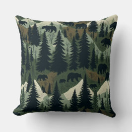 Almofada Urso Russo e Cena Florestal