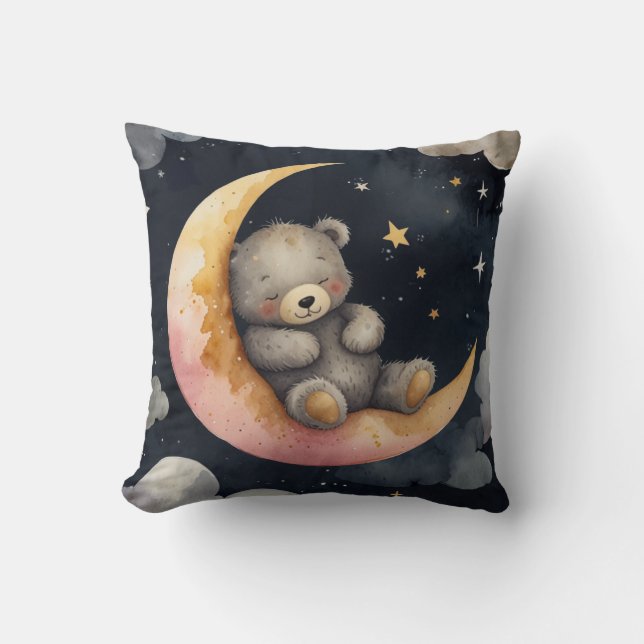 Almofada Urso Sonolento na Lua (Frente)