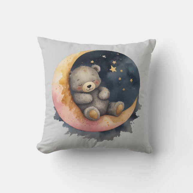 Almofada Urso Sonolento na Lua (Frente)